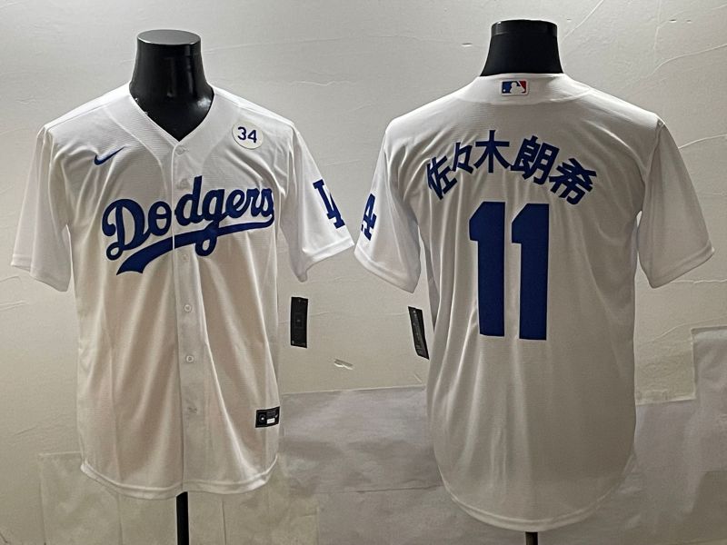 Men Los Angeles Dodgers #11 R.Sasaki White Game Nike 2025 MLB Jersey style 4256